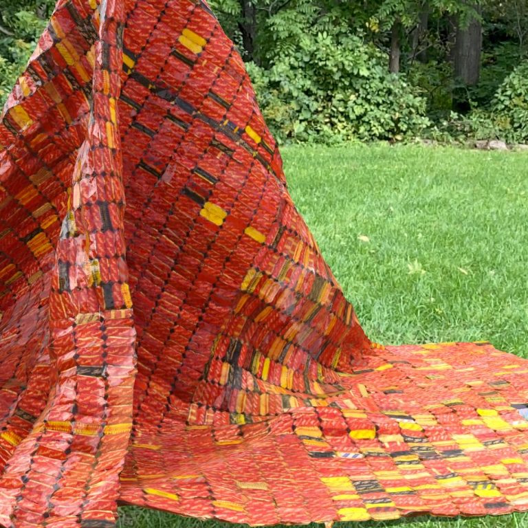 orange augmented reality textile mountain
