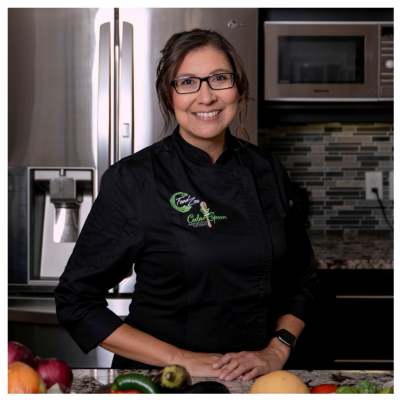 Cedar Spoon-3 Chef Destiny Moser standing in a kitchen