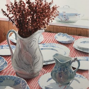 Country Dining, Shelley Prior Watercolour painting titled "Country Dining" by artist Shelley Prior