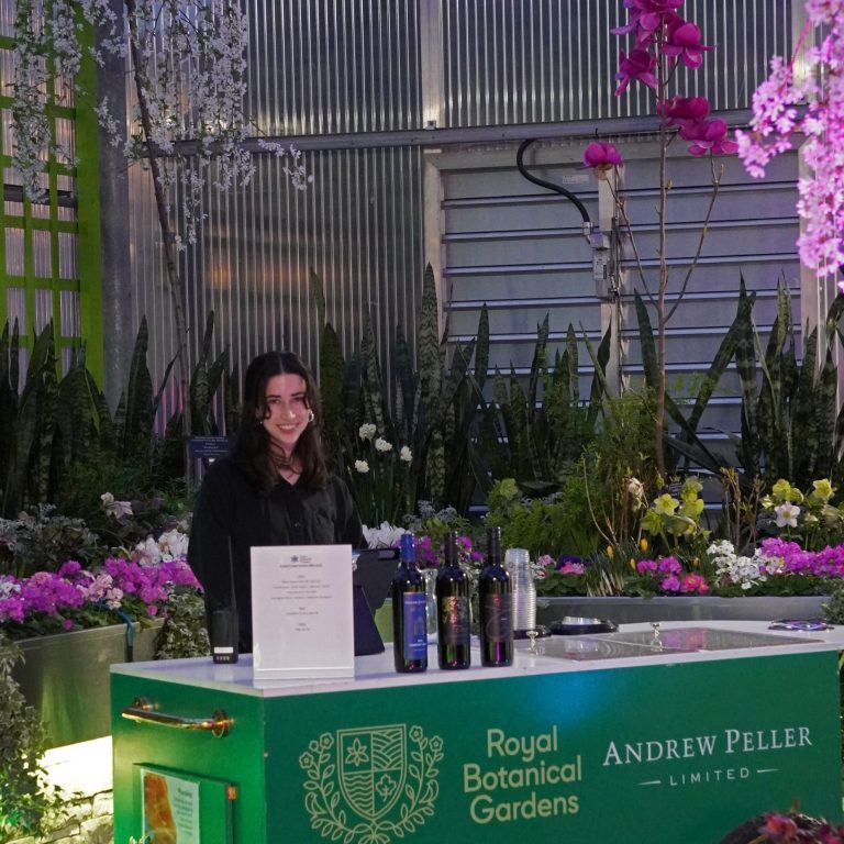 Peller wine cart inside the floral Breezeway