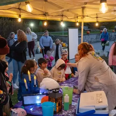Mad Science activity tent at the Great Pumpkin Trail
