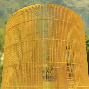 Gilded Cage - Ai Weiwei - small Digital artwork of a large golden birdcage