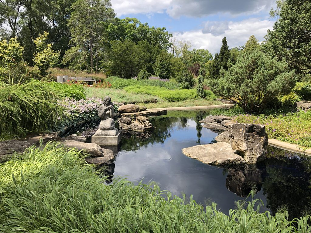 Rock Garden water feature river in June