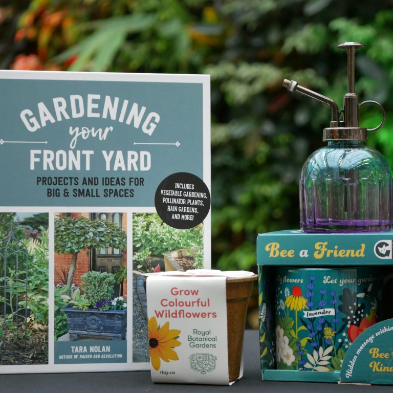 Gardening your front yard, RBG wildflower cube, plant mister, and plant mug