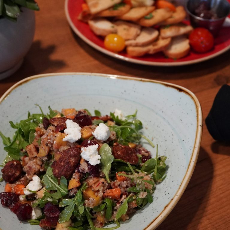 winter salad dish in the bistro