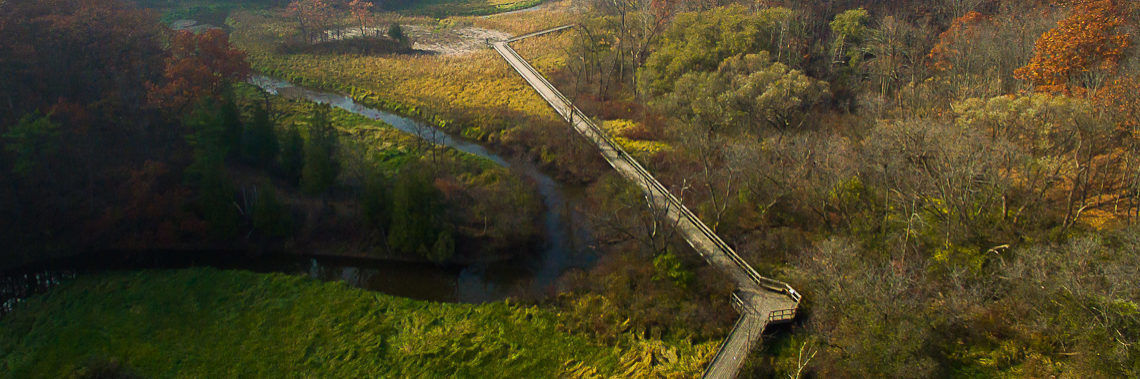 Aerial View Of Boardwalk Through Hendrie Valley Credit Markzelinski.com