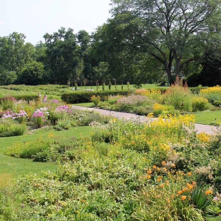 Middle terrace of Laking Garden full of perennial blooms