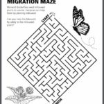 monarch-migration-maze maze worksheet