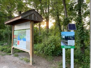 tip tap pay station installed next to the cherry hill gate entrance sign