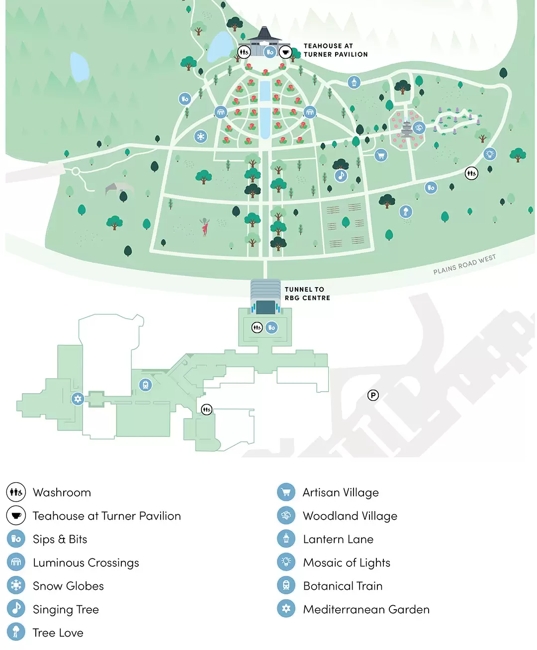 map of hendrie park and rbg centre during winter wonders